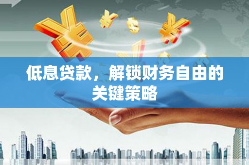 汉阳低息贷款，解锁财务自由的关键策略