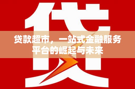 阜康贷款超市，一站式金融服务平台的崛起与未来
