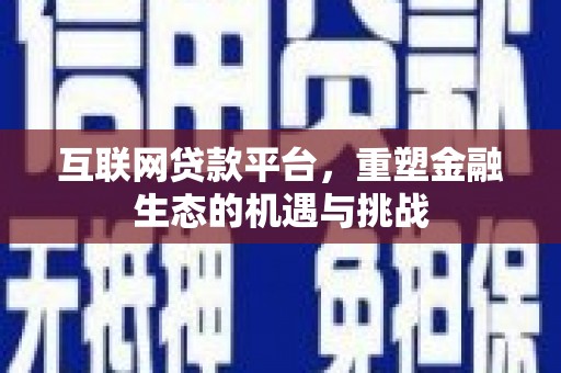 龙潭互联网贷款平台，重塑金融生态的机遇与挑战