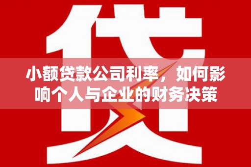 美溪小额贷款公司利率，如何影响个人与企业的财务决策