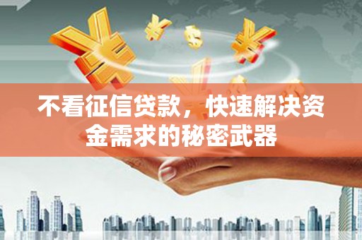 兴隆不看征信贷款，快速解决资金需求的秘密武器